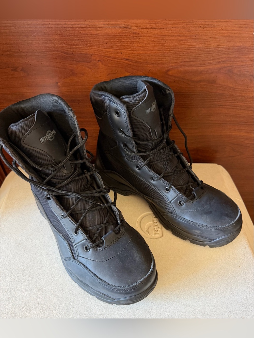 Men's Black Steel Toe Tactical Lace-Up Boots - Rugged Ankle Support